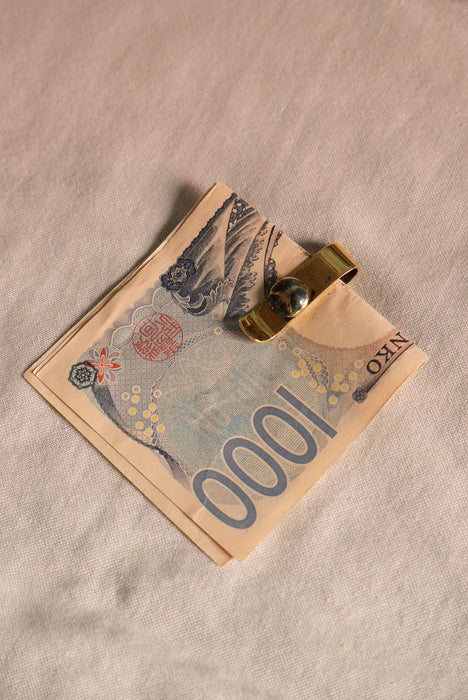 handmade brass money clip "gold"