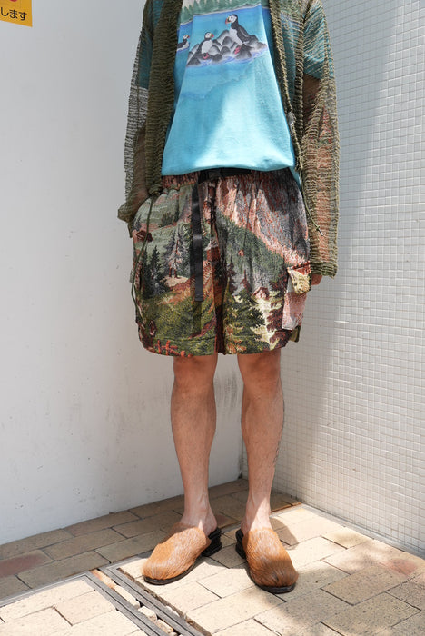 remake jaquard cargo shorts