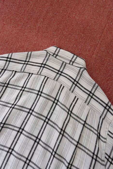 60s Manhattan check rayon shirt