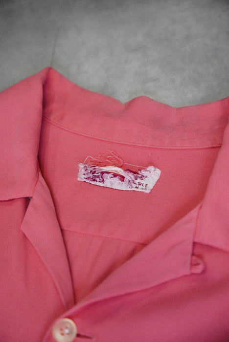 50s open collar rayon