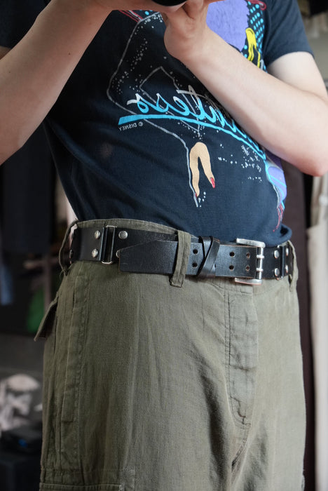 leather studs ring belt