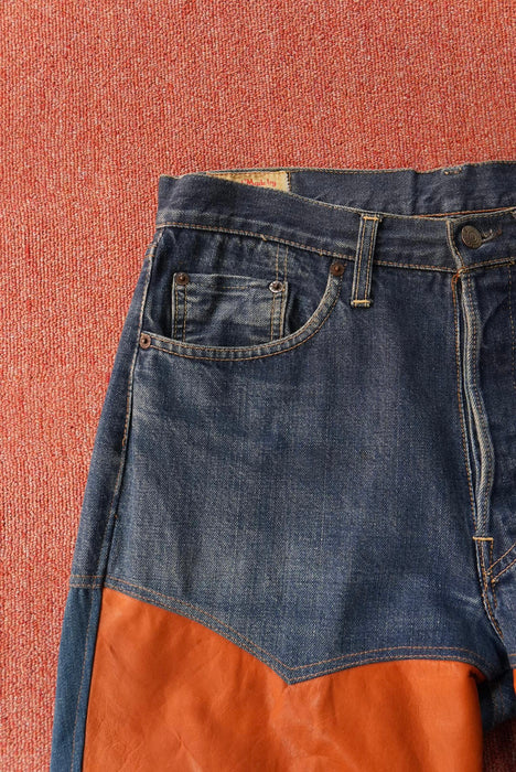 60s Hand Made by Denim Evalution leather 501 "E"