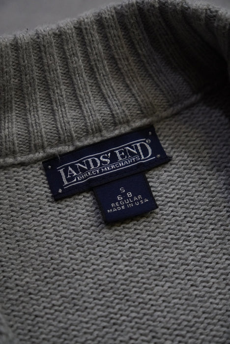 00s LANDS' END zip cotton knit