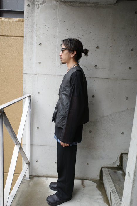 90s lace-up leather vest