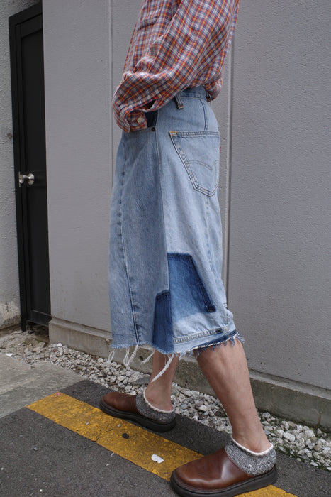 remake Levi's patchwork denim shorts