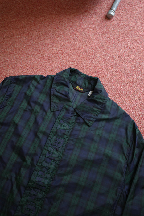 90s A BATHING APE blackwatch nylon coat