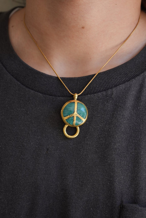 handmade brass charm "peace"