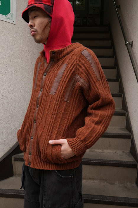 80s Maglieria leather×Knit blouson