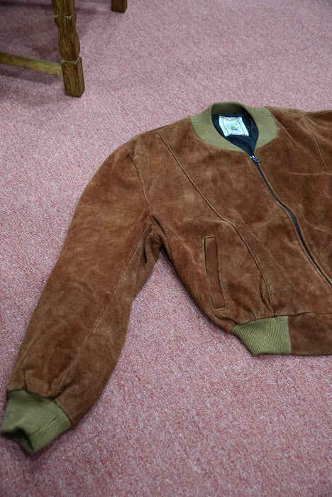 80s wild suede bomberjacket