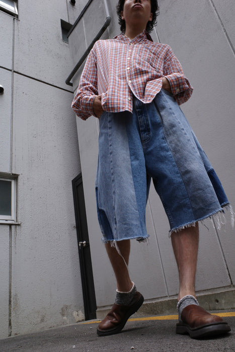 remake Levi's patchwork denim shorts