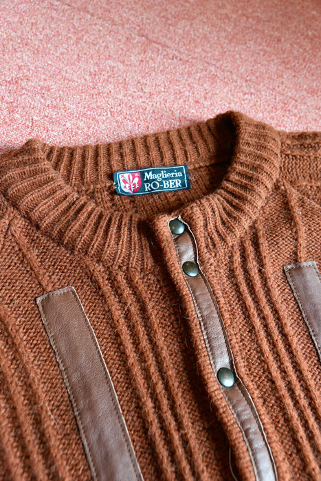 80s Maglieria leather×Knit blouson