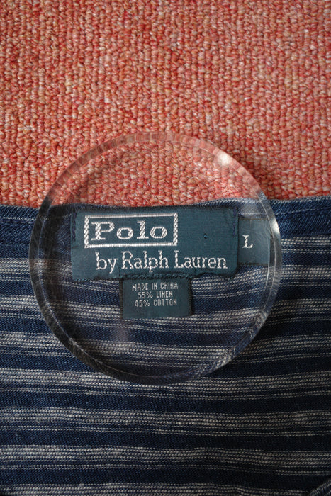 90s Ralph Lauren linen×cotton border tee