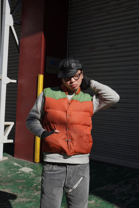 80s 2tone goosedown vest