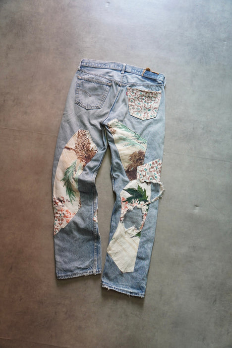 90s JET RAG 縮緬 patchwork denim