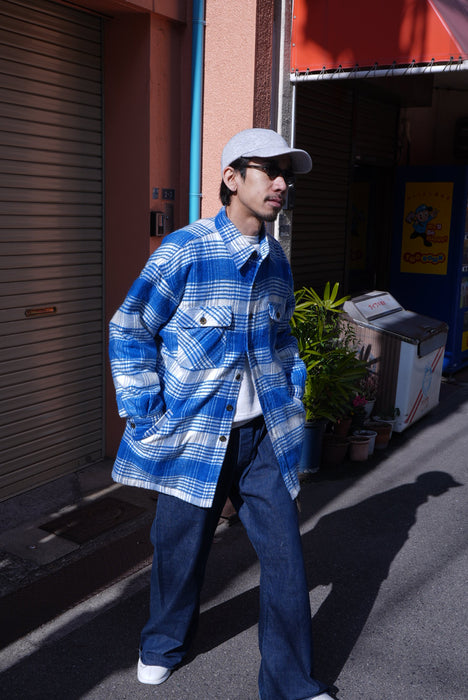 90s BRIGHT LIGHTS shaggy flannel jacket