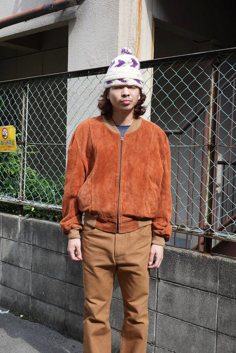 80s wild suede bomberjacket