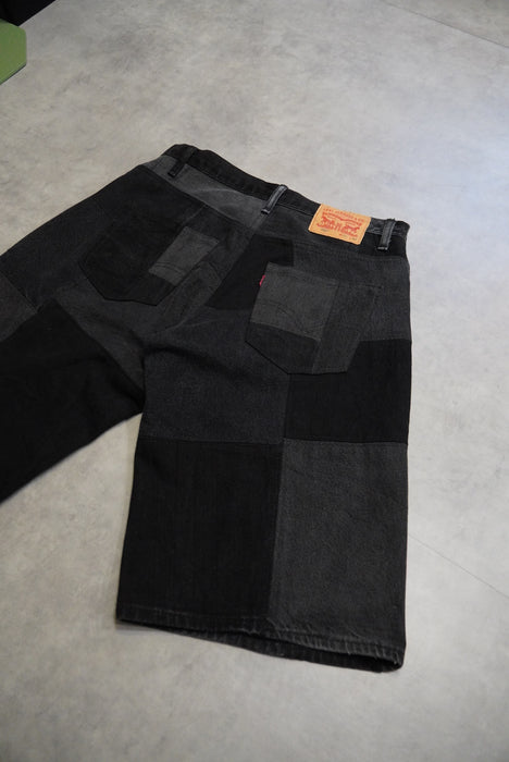 patchwork black denim