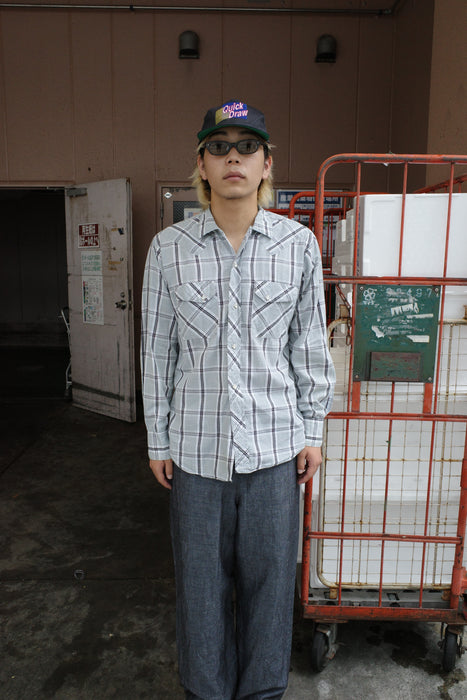 60s Fleatline cotton check western shirt