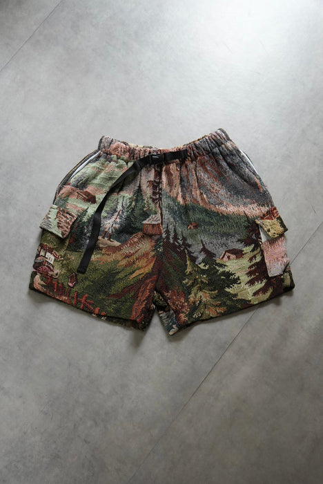 remake jaquard cargo shorts