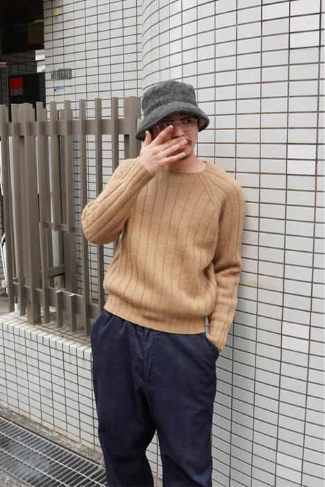 Ralph Lauren camelhair × lambswool hand knit