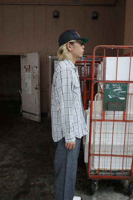 60s Fleatline cotton check western shirt