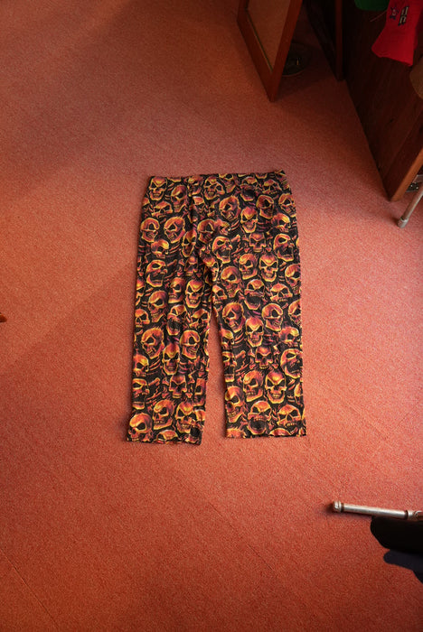 TATTOO ROUNGE fire skull pajama pants