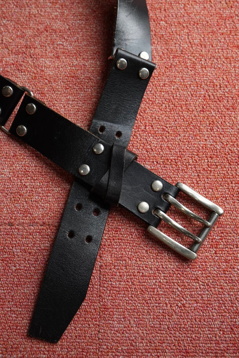 leather studs ring belt