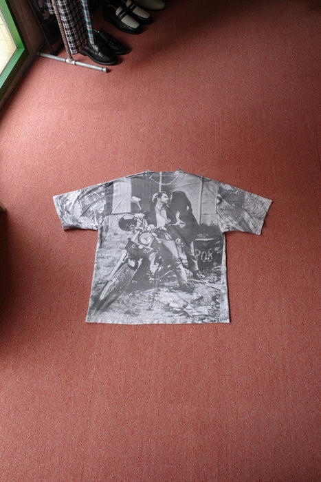 biker photo allover pattern tee