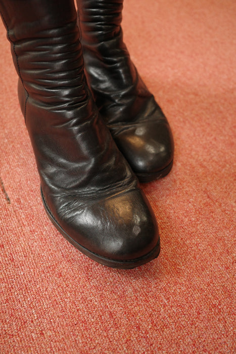 00s JOLI leather back-zip heeled boots