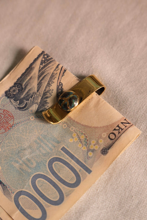 handmade brass money clip "gold"