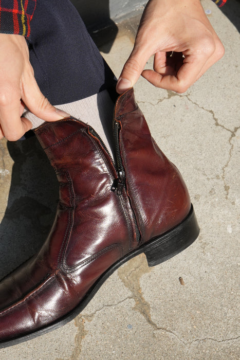 90s FLORSHEIM U tip sidezip boots