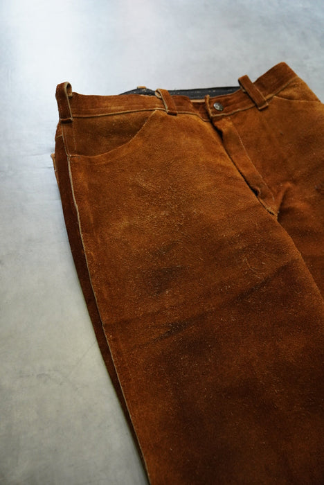 60s handmade western leather pants