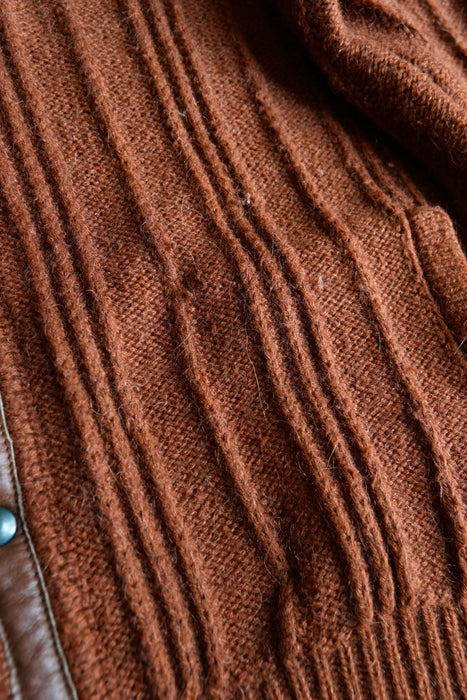 80s Maglieria leather×Knit blouson