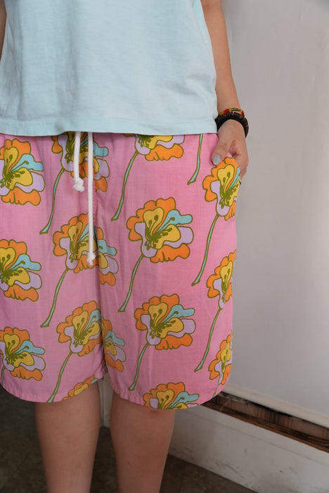 70s PeterMax fabric easy shorts