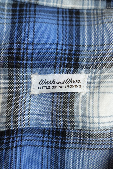 60s unknown check rayon shirt