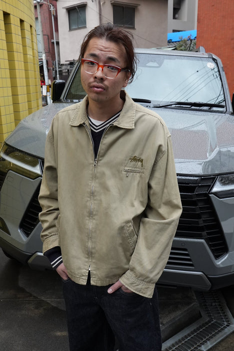 80s STUSSY cotton sports jacket