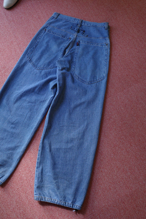 90s FUBU gimmick denim with leather goods