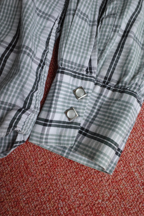 60s Fleatline cotton check western shirt