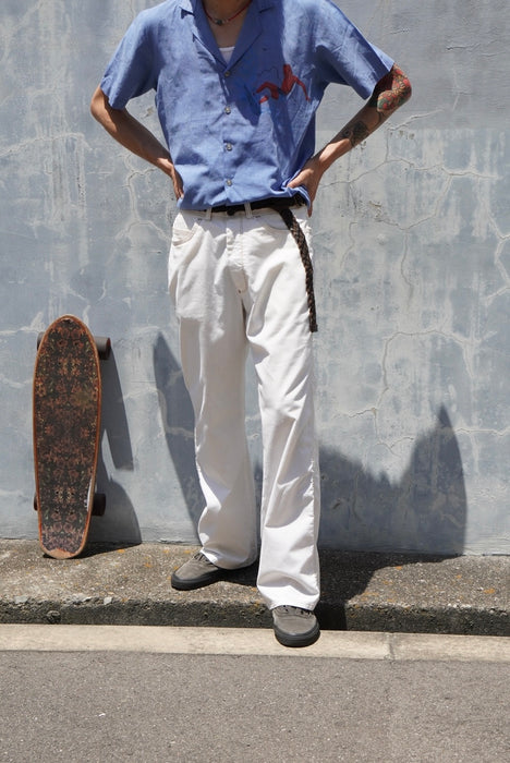 70s Levi's ACTION SLACKS white chambray pants