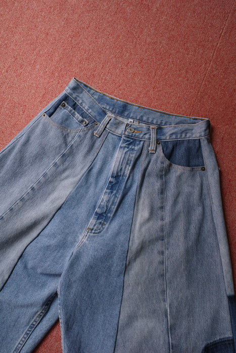 remake Levi's patchwork denim shorts