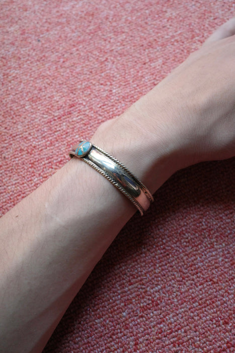 silver&turquoise peace bracelet