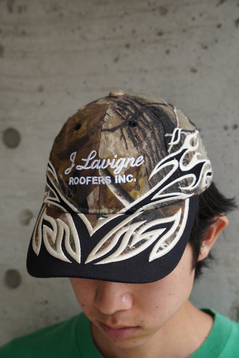 00s AJM INTERNATIONAL embroidery camo cap