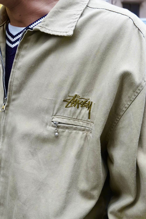 80s STUSSY cotton sports jacket
