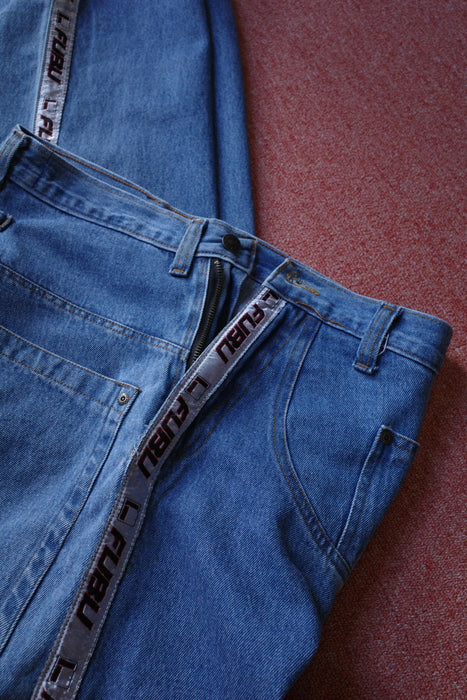 90s FUBU gimmick denim with leather goods