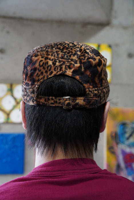 leopard velours cap