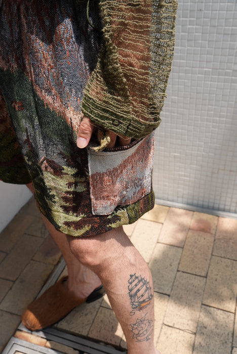 remake jaquard cargo shorts