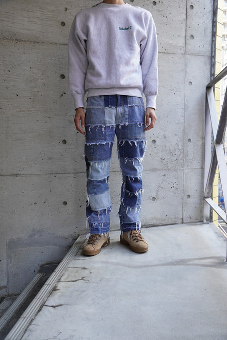 remake patchwork denim pants