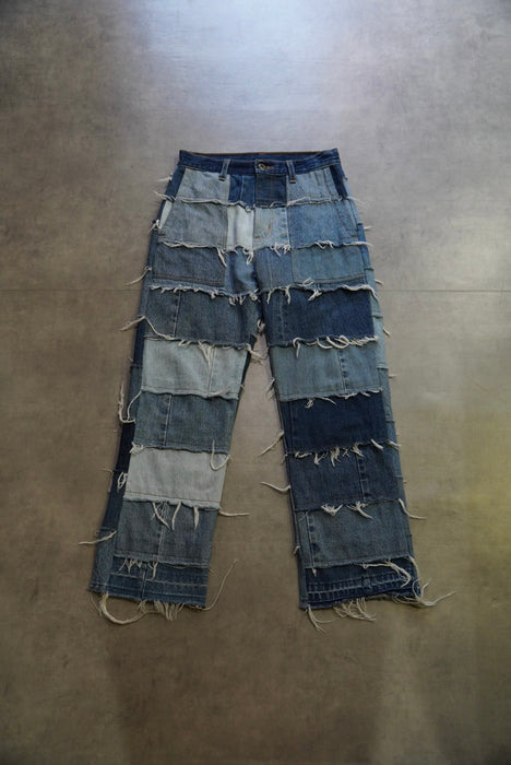 remake patchwork denim pants