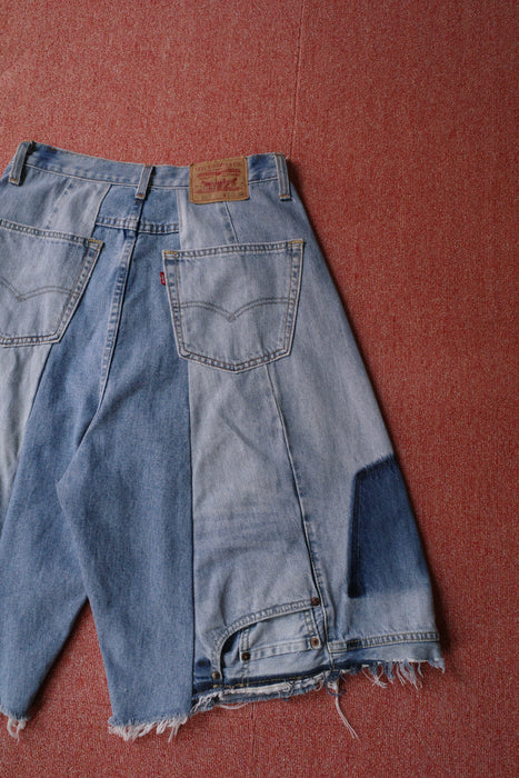 remake Levi's patchwork denim shorts
