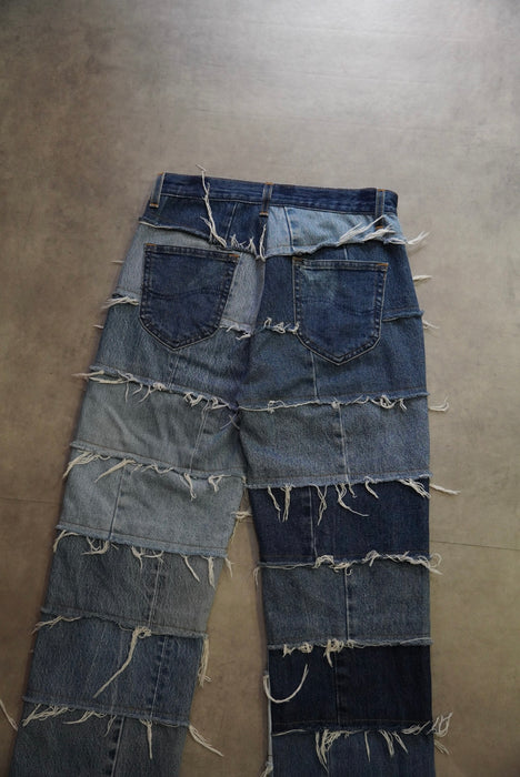 remake patchwork denim pants